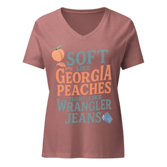 Soft Like Georgia Peaches V-Neck Tee - Image 5