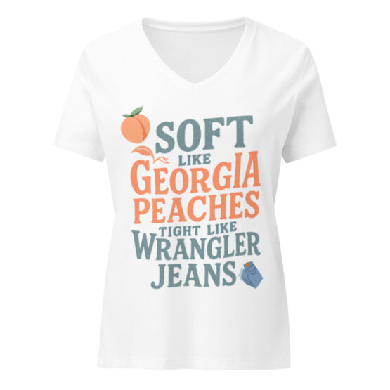 Soft Like Georgia Peaches V-Neck Tee - Image 9