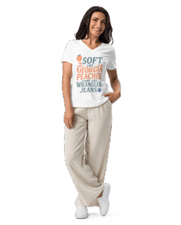 Soft Like Georgia Peaches V-Neck Tee