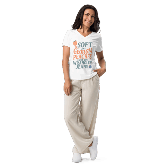 Soft Like Georgia Peaches V-Neck Tee